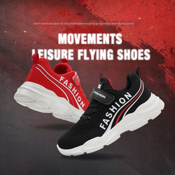 new season children's sports sports flying weaving mesh breathable boy's shoes female korean casual running shoes, Black
new season children's sports sports flying weaving mesh breathable boy's shoes female korean casual running shoes, Black