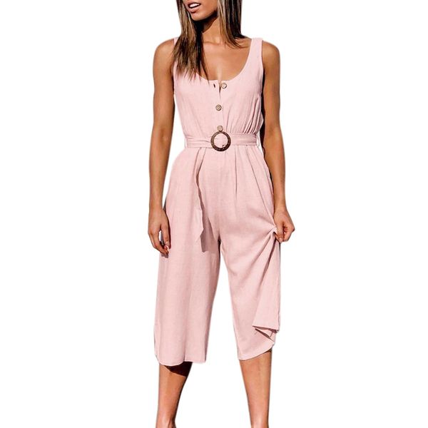 women's jumpsuits & rompers womens jumpsuit summer u-neck single-breasted wild casual playsuit trousers pink s, Black;white
women's jumpsuits & rompers womens jumpsuit summer u-neck single-breasted wild casual playsuit trousers pink s, Black;white