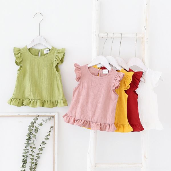 2020 children's wear summer new small flying doll sleeve shirt doll shirt lotus leaf lace sleeveless girl top, White;black
2020 children's wear summer new small flying doll sleeve shirt doll shirt lotus leaf lace sleeveless girl top, White;black
