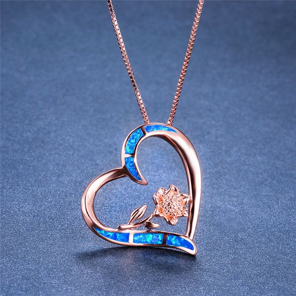 boho female blue white fire opal necklace cute big flower heart pendants necklaces rose gold choker necklaces for women, Silver
boho female blue white fire opal necklace cute big flower heart pendants necklaces rose gold choker necklaces for women, Silver
