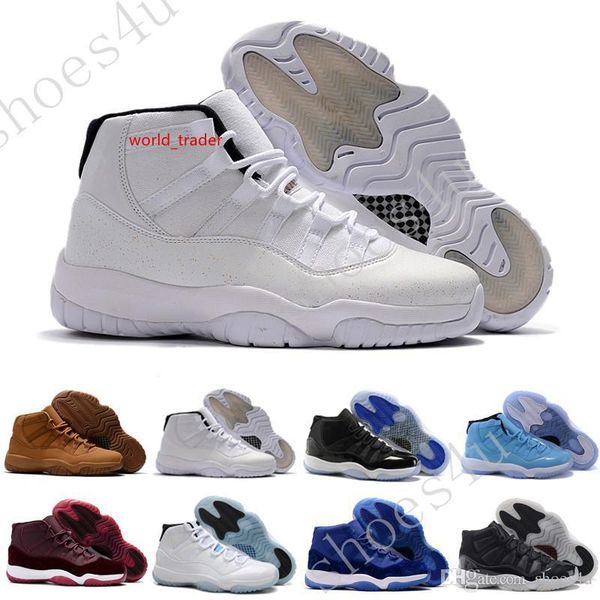 discount (11)xi space jam legend blue black velvet 72-10 basketball shoes mens sports running shoe 11s bred womens sneakers