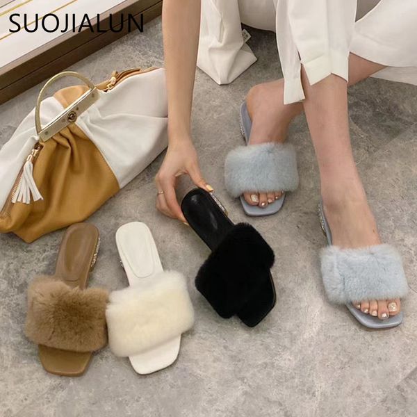 suojialun autumn women fur slippers real fur slides open toe slip on casual flip flop sandals furry fluffy plush shoes, Black
suojialun autumn women fur slippers real fur slides open toe slip on casual flip flop sandals furry fluffy plush shoes, Black