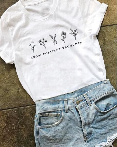 grow positive thoughts funny women fashion grunge pure cotton girl broadcloth street style quote t shirt hipster tees vintage graphic, White
grow positive thoughts funny women fashion grunge pure cotton girl broadcloth street style quote t shirt hipster tees vintage graphic, White