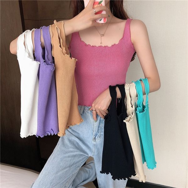 wgqhg 7-color 2020 wooden ear knitted short sleeveless camisole sling 7-color vest female 2020 wooden ear knitted short sleeveless camisole, Camo
wgqhg 7-color 2020 wooden ear knitted short sleeveless camisole sling 7-color vest female 2020 wooden ear knitted short sleeveless camisole, Camo
