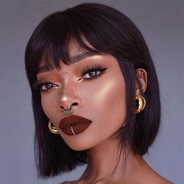 modern show brazilian straight human hair short bob wigs for women machine made wig 150% density non lace wig, Black;brown
modern show brazilian straight human hair short bob wigs for women machine made wig 150% density non lace wig, Black;brown