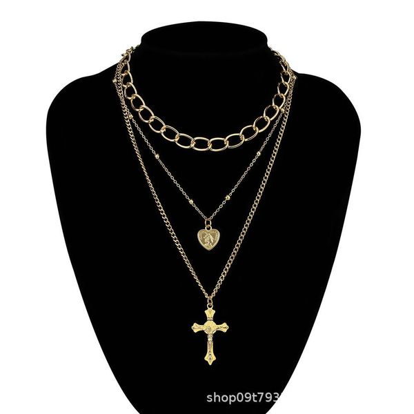 elegant necklaces fashion golden accessories necklace simple thick chain womens heart pendant tide cross necklace ins hot, Silver
elegant necklaces fashion golden accessories necklace simple thick chain womens heart pendant tide cross necklace ins hot, Silver