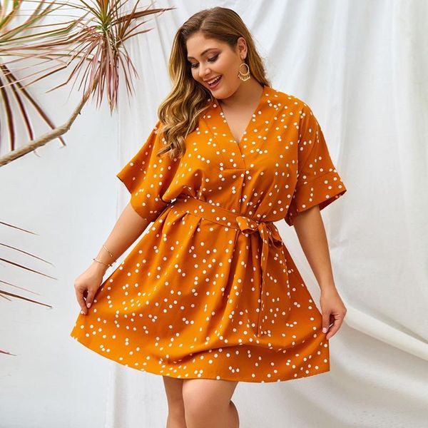 splus size ummer dress women short sleeve v-neck plus size polka dot dress robe longue kleider damen, White;black
splus size ummer dress women short sleeve v-neck plus size polka dot dress robe longue kleider damen, White;black