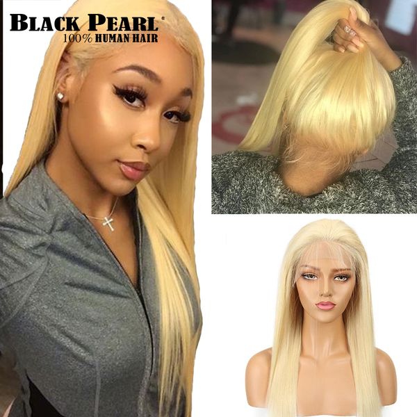 613 blonde lace front wig with baby hair brazilian straight remy human hair 613 frontal wigs 14-18 inches 150% density, Black
613 blonde lace front wig with baby hair brazilian straight remy human hair 613 frontal wigs 14-18 inches 150% density, Black