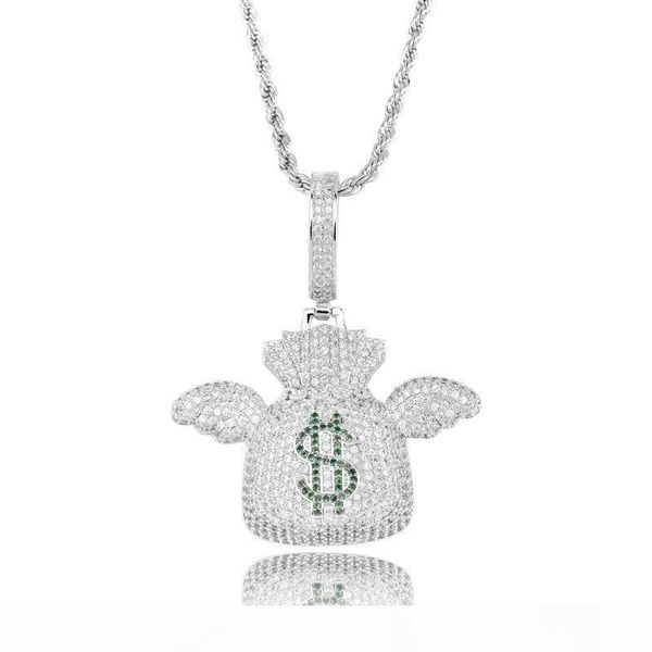 flying money bag pendant necklace ins fashion hip hop jewelry iced out mens gold pendant necklaces, Silver
flying money bag pendant necklace ins fashion hip hop jewelry iced out mens gold pendant necklaces, Silver