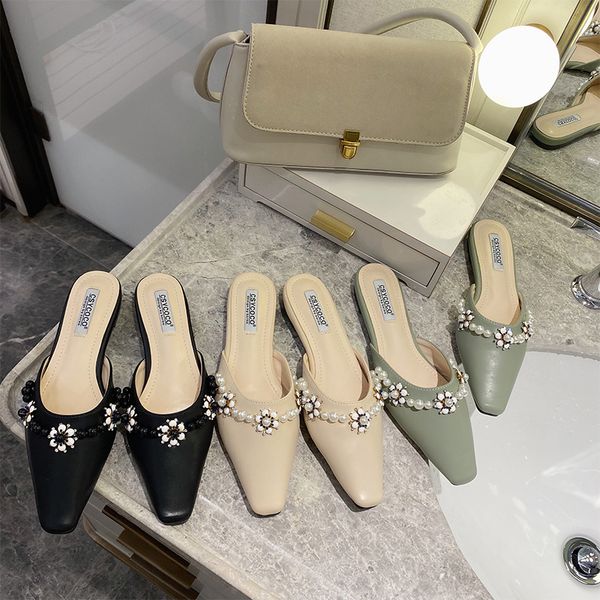 mules for women 2020 female shoes slippers casual slides string bead flower cover toe new luxury flat fashion fabric rubber, Black
mules for women 2020 female shoes slippers casual slides string bead flower cover toe new luxury flat fashion fabric rubber, Black