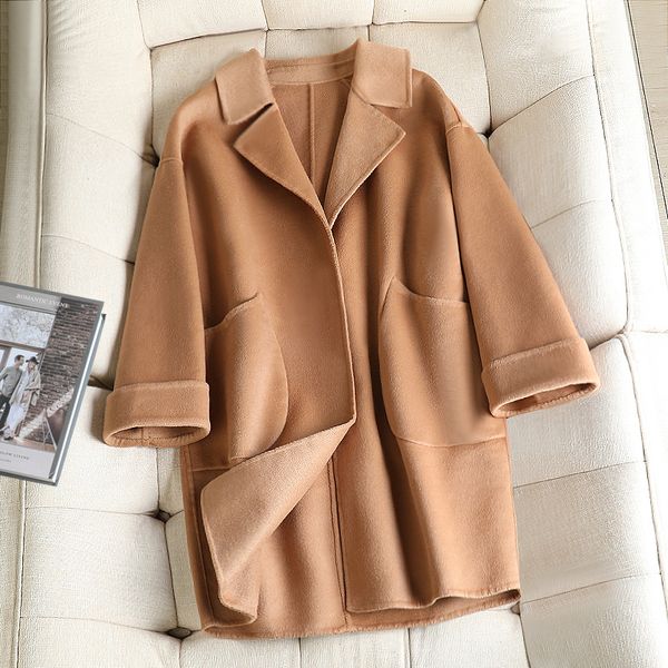 long business suit collar solid color coats 2020 korean style vintage wool coat autumn winter women's short coats ropa mujer, Black
long business suit collar solid color coats 2020 korean style vintage wool coat autumn winter women's short coats ropa mujer, Black