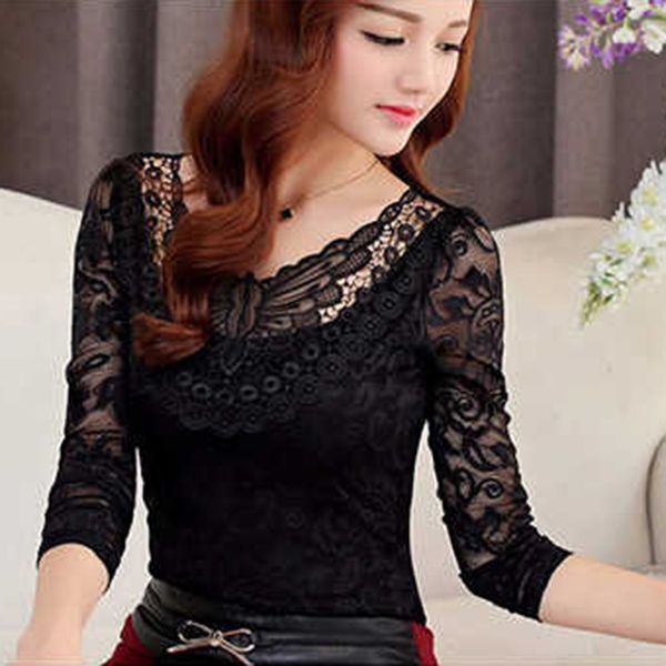 s 5xl plus size spring autumn fashion women elegant black lace blouse shirt long sleeve women plus size dd2313, White 
s 5xl plus size spring autumn fashion women elegant black lace blouse shirt long sleeve women plus size dd2313, White