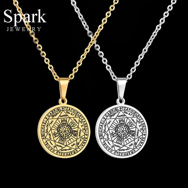 spark retro stainless steel heptagram solomon talisman necklace for men women gold coin totem amulet pendant necklace party, Silver
spark retro stainless steel heptagram solomon talisman necklace for men women gold coin totem amulet pendant necklace party, Silver