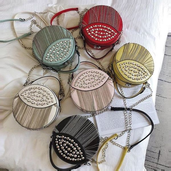 fashion crossbody bags rivet handbags women round shoulder bags brand messenger small ladies cross body with tassel
fashion crossbody bags rivet handbags women round shoulder bags brand messenger small ladies cross body with tassel