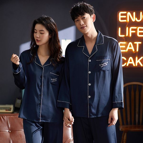 iemli 2020 couple pajamas women's autumn home clothes trouserssimulation trousers ice silk long-sleeved trousers simulation silk korean, Blue;red
iemli 2020 couple pajamas women's autumn home clothes trouserssimulation trousers ice silk long-sleeved trousers simulation silk korean, Blue;red