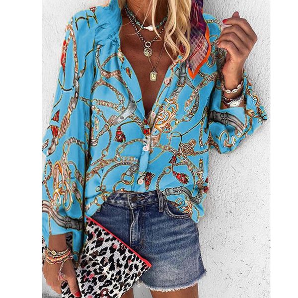autumn and winter new printed stand collar long-sleeved casual women's shirt 2, White
autumn and winter new printed stand collar long-sleeved casual women's shirt 2, White