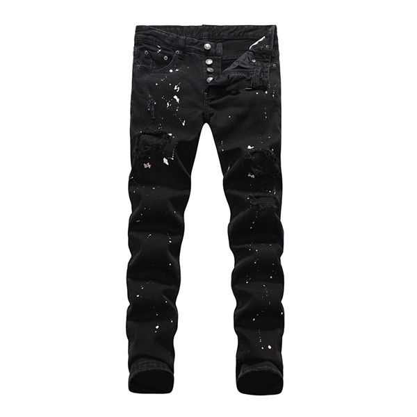 2020 summer new men's denim ragged trousers black tight-fitting straight body slim trendy wild, Blue
2020 summer new men's denim ragged trousers black tight-fitting straight body slim trendy wild, Blue