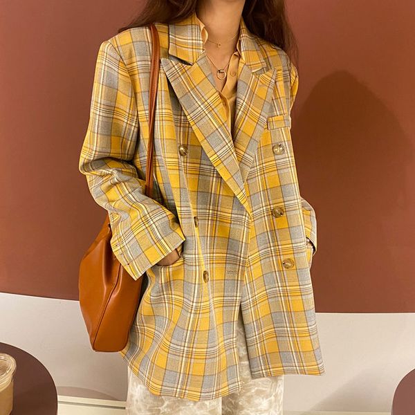 minfenlan women's suits & blazers philosophy wonder 2021 double breasted blazer jacket vintage loose female pockets casual street lady, White;black
minfenlan women's suits & blazers philosophy wonder 2021 double breasted blazer jacket vintage loose female pockets casual street lady, White;black