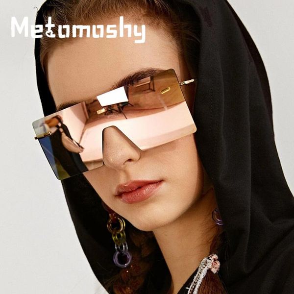 2020 oversized square rimless sunglasses brown women vintage sun glasses flat gradient big shades eyewear, White;black
2020 oversized square rimless sunglasses brown women vintage sun glasses flat gradient big shades eyewear, White;black