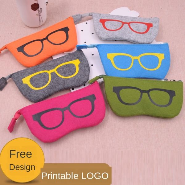 felt fashion case case storage box portable sun glasses box printable stationery storage bag glasses bag, Blue 
felt fashion case case storage box portable sun glasses box printable stationery storage bag glasses bag, Blue