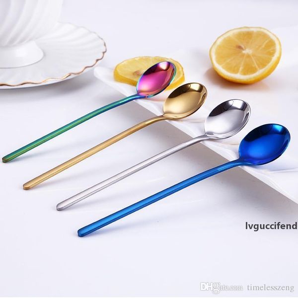 delicate stainless steel spoon safe plating colorful series spoon personality 7 colors bar stir spoon nice tea coffee scoop ship 
delicate stainless steel spoon safe plating colorful series spoon personality 7 colors bar stir spoon nice tea coffee scoop ship
