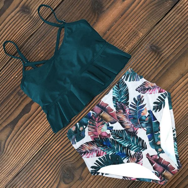 bikini set 2020 lady vintage floral ruffle swimwear women female high waist swim suit plus size monokini trikini, White;black
bikini set 2020 lady vintage floral ruffle swimwear women female high waist swim suit plus size monokini trikini, White;black