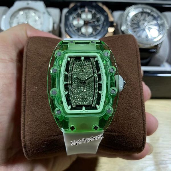 version new emerald rm07-02 diamonds dial green transparent case miyota sapphire automatic mechanical lady watches rubber strap watch, Slivery;brown
version new emerald rm07-02 diamonds dial green transparent case miyota sapphire automatic mechanical lady watches rubber strap watch, Slivery;brown