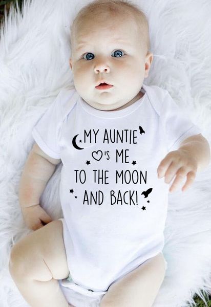 my auntie take me to the moon and back print baby rompers cotton short sleeve newborn clothing infant rompers toddler clothes, Blue
my auntie take me to the moon and back print baby rompers cotton short sleeve newborn clothing infant rompers toddler clothes, Blue