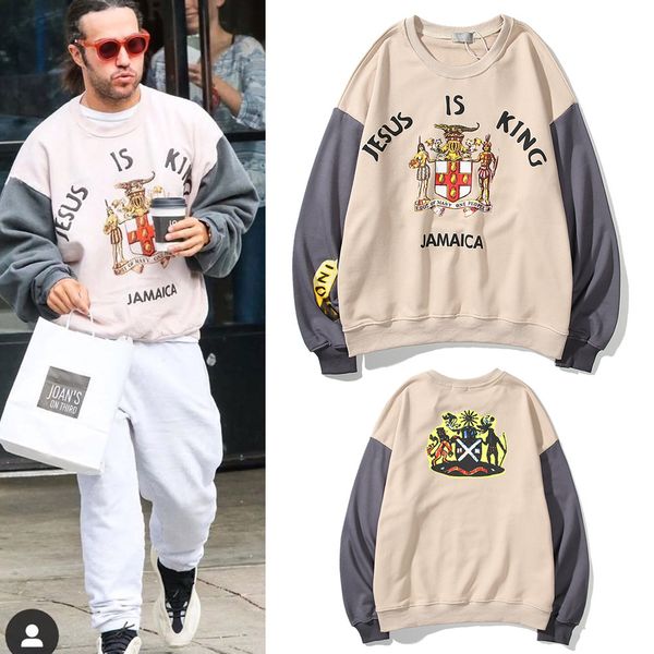 eur and usa styles tide card kanye master album limited splicing religious suit thin pullover men and women street hip-hop hoodie jacket, Black
eur and usa styles tide card kanye master album limited splicing religious suit thin pullover men and women street hip-hop hoodie jacket, Black