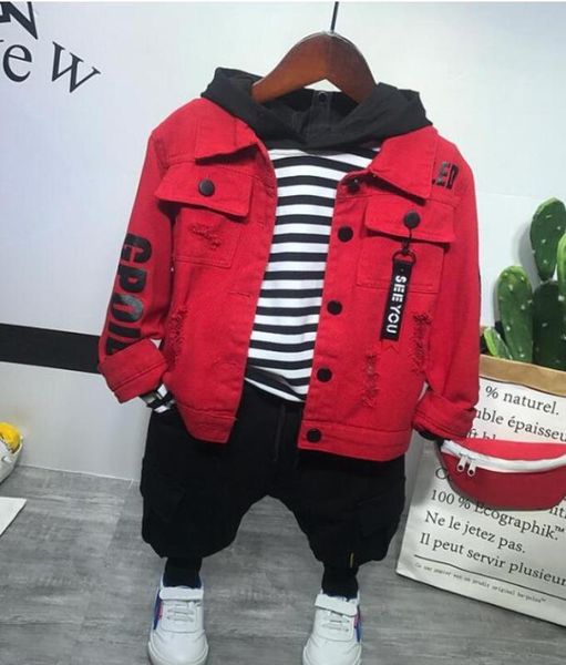 kid children clothing sets spring autumn children denim jacket + striped hoodie + pants boys 3pcs sets boys clothes 2-6years, White
kid children clothing sets spring autumn children denim jacket + striped hoodie + pants boys 3pcs sets boys clothes 2-6years, White