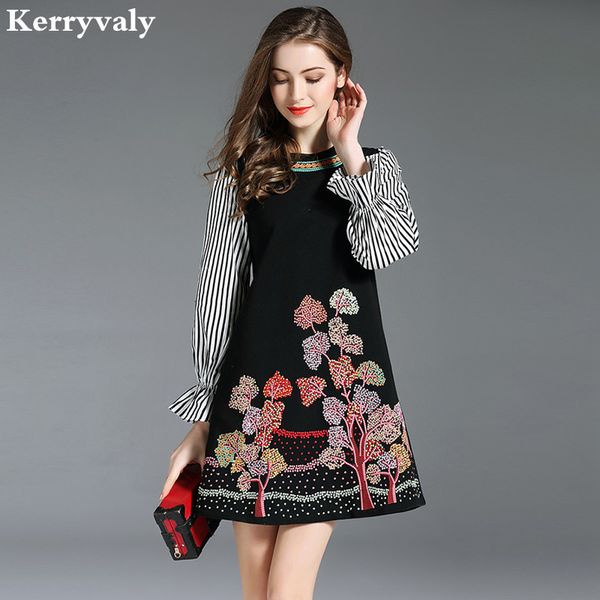 ladies striped floral embroidery dress vetement femme 2020 spring long sleeves shirt gothic dress tunique femme robe k6327, Black;gray
ladies striped floral embroidery dress vetement femme 2020 spring long sleeves shirt gothic dress tunique femme robe k6327, Black;gray