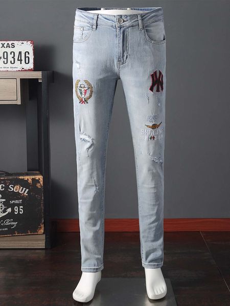 20ss new fashion men's designer jeans men's design made old zipper jeans casual retro ripped denim trousers blue
20ss new fashion men's designer jeans men's design made old zipper jeans casual retro ripped denim trousers blue
