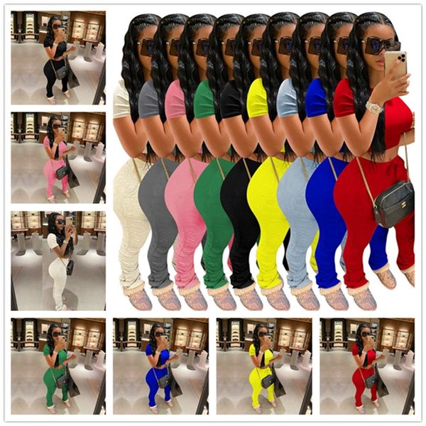 2020 женщины дизайнер tracksuit solid color футболка crop tee tops + ruffled брюки из двух частей брюки костюм с коротким рукавом спортивные, White
2020 женщины дизайнер tracksuit solid color футболка crop tee tops + ruffled брюки из двух частей брюки костюм с коротким рукавом спортивные, White