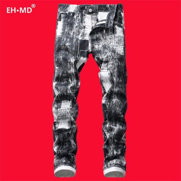 eh · md® digital 3d printed jeans men's black and white mixed color high street high-end pure cotton stretch trousers futuristic, Blue
eh · md® digital 3d printed jeans men's black and white mixed color high street high-end pure cotton stretch trousers futuristic, Blue