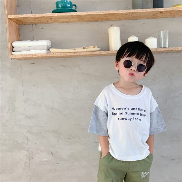 pdmkt xll2020 new korean style xll2020 new korean fashion gyro boys' fashion boys and girls fake two-piece letter printed short-sleeved, Blue
pdmkt xll2020 new korean style xll2020 new korean fashion gyro boys' fashion boys and girls fake two-piece letter printed short-sleeved, Blue