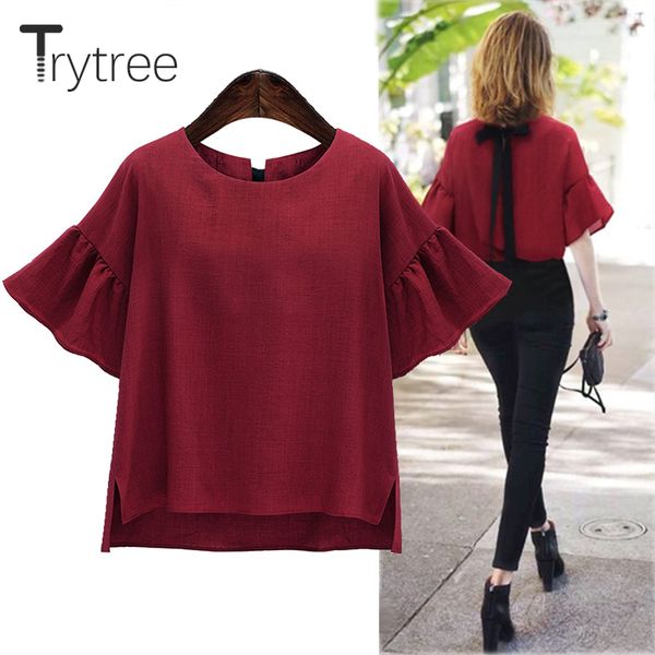 trytree spring summer women blouse casual polyester shirt office lady red solid fashion casual plus size cotton shirts, White
trytree spring summer women blouse casual polyester shirt office lady red solid fashion casual plus size cotton shirts, White