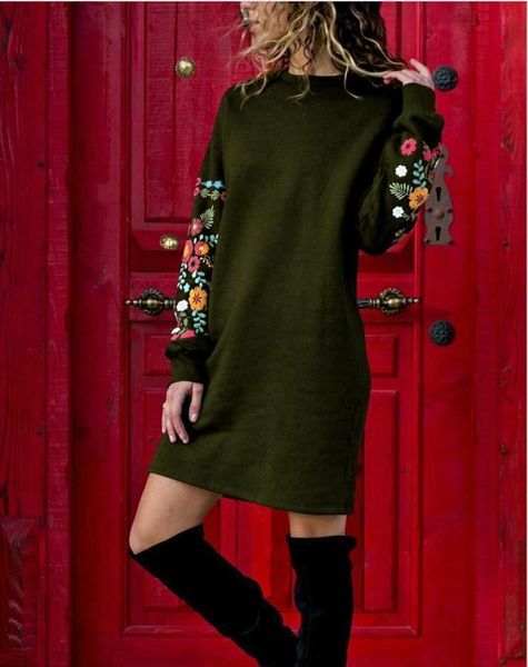 dress women floral print long sleeve o neck loose thin warm dresses elegant multicolor black mujer autumn vestido 2020, Black;gray
dress women floral print long sleeve o neck loose thin warm dresses elegant multicolor black mujer autumn vestido 2020, Black;gray