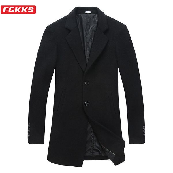 men's wool & blends fgkks men blend coats winter trendy wild fashion trench male quality business casual coat brand clothing, Black
men's wool & blends fgkks men blend coats winter trendy wild fashion trench male quality business casual coat brand clothing, Black