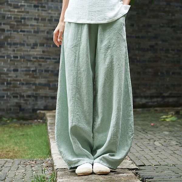 johnature autumn solid color pockets loose pants 2020 new women vintage elastic waist cotton linen wide leg full length pants cx200804, Black;white
johnature autumn solid color pockets loose pants 2020 new women vintage elastic waist cotton linen wide leg full length pants cx200804, Black;white