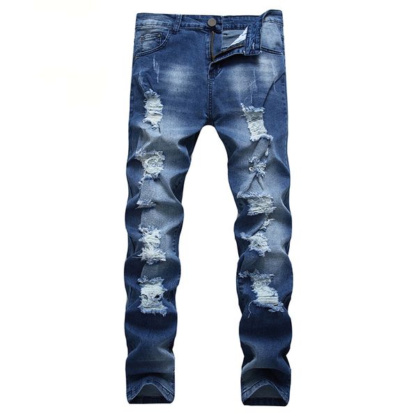 male fashion patchwork jeans long hole brand design casual cutout begging jeans hip-hop ruined street long pants, Blue
male fashion patchwork jeans long hole brand design casual cutout begging jeans hip-hop ruined street long pants, Blue