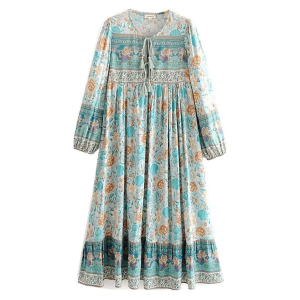 2020 a line bohemia lacing up v neck location shell floral print long dress woman long sleeve tassel strappy holiday women dresses beach, Black;gray
2020 a line bohemia lacing up v neck location shell floral print long dress woman long sleeve tassel strappy holiday women dresses beach, Black;gray