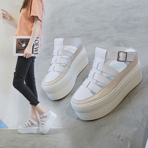 women's shoes 2020 summer fashion thick-soled comfortable half-drag sandals casual and versatile breathable slippers ha-23, Black
women's shoes 2020 summer fashion thick-soled comfortable half-drag sandals casual and versatile breathable slippers ha-23, Black