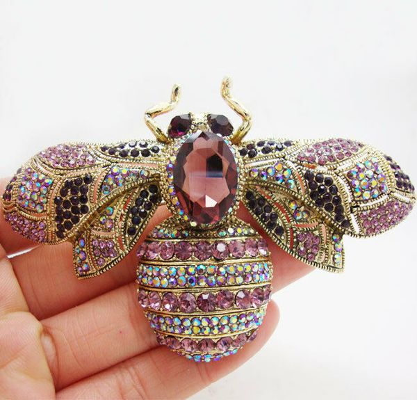 charming retro bee insect gold-tone brooch pin pendant purple crystal rhinestone, Gray
charming retro bee insect gold-tone brooch pin pendant purple crystal rhinestone, Gray