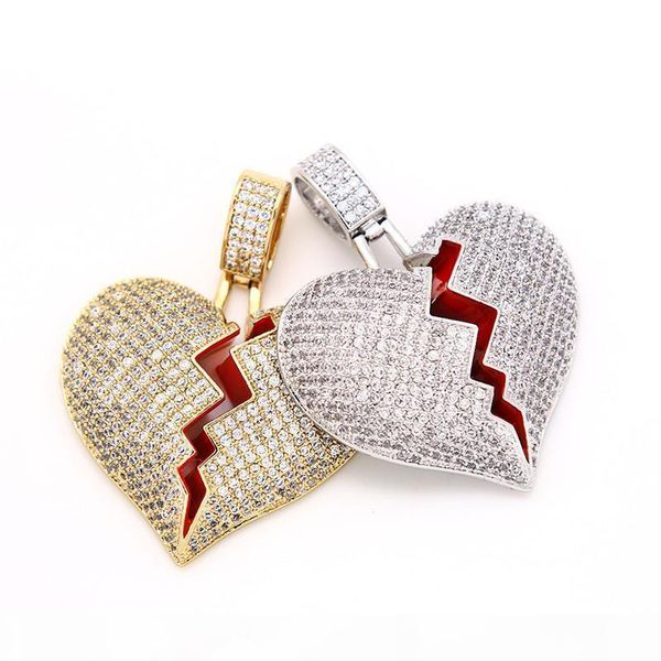 hip hop iced out cz broken heart pendant necklace for women men gold silver cubic zirconia necklaces chain jewelry party xhxl-h, Golden;silver
hip hop iced out cz broken heart pendant necklace for women men gold silver cubic zirconia necklaces chain jewelry party xhxl-h, Golden;silver