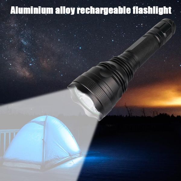 Black Aluminum Alloy T6 Outdoor Portable Led Aluminum Alloy Charging 10w Hiking, Camping, Teaching