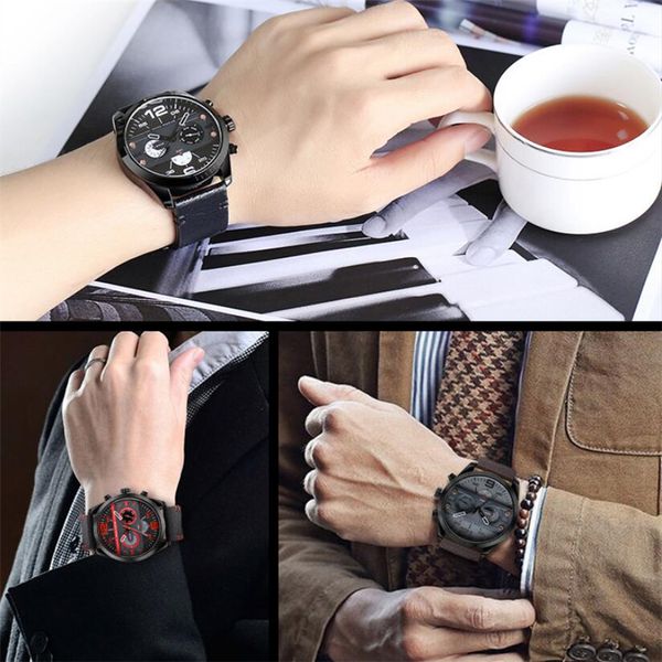 Newest 2021 Luxury Brand Leather Mens Watches Casual Business Black Quartz Watch Male Clock Relogio Masculin, Bronze
Newest 2021 Luxury Brand Leather Mens Watches Casual Business Black Quartz Watch Male Clock Relogio Masculin, Bronze