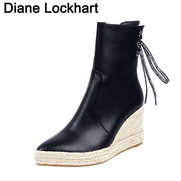 women wedge ankle boots casual lace up low heels female platform shoes ladies gladiator short botas large size footwear mujer, Black
women wedge ankle boots casual lace up low heels female platform shoes ladies gladiator short botas large size footwear mujer, Black