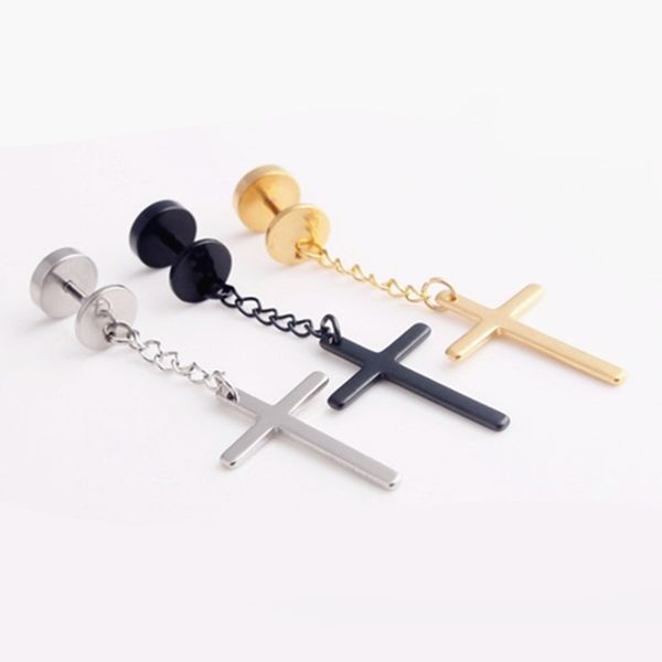 1 pc kpop punk gothic stainless steel stud earring cross round fake ear taper dumbbell fashion women mens rock style jewelry, Golden;silver
1 pc kpop punk gothic stainless steel stud earring cross round fake ear taper dumbbell fashion women mens rock style jewelry, Golden;silver