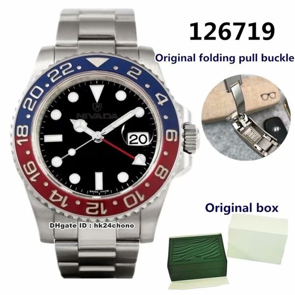 4 style 126719 pepsi gmt date 40mm automatic mens watch ceramic bezel sapphire black dial dial stainless steel strap gents watches, Slivery;brown
4 style 126719 pepsi gmt date 40mm automatic mens watch ceramic bezel sapphire black dial dial stainless steel strap gents watches, Slivery;brown