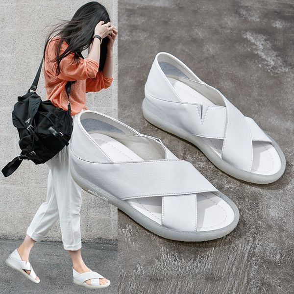 summer 2020 new increased leather lady's large sandals soft sole flat heel comfortable casual shoes, Black
summer 2020 new increased leather lady's large sandals soft sole flat heel comfortable casual shoes, Black